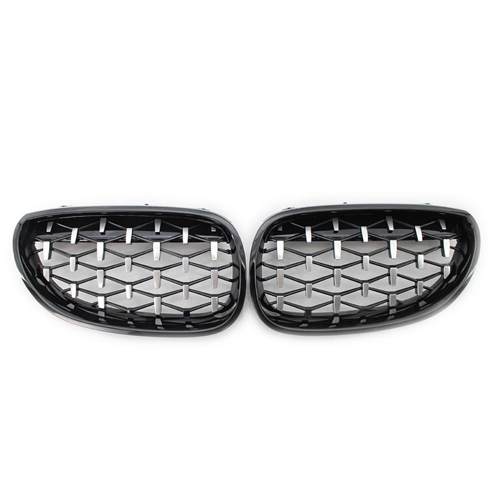 Car Racing Grill For BMW E60 E61 5 Series 2003-2009 Diamond Front Kidney Grille Meteor Style Grill Chrome Auto Accessories