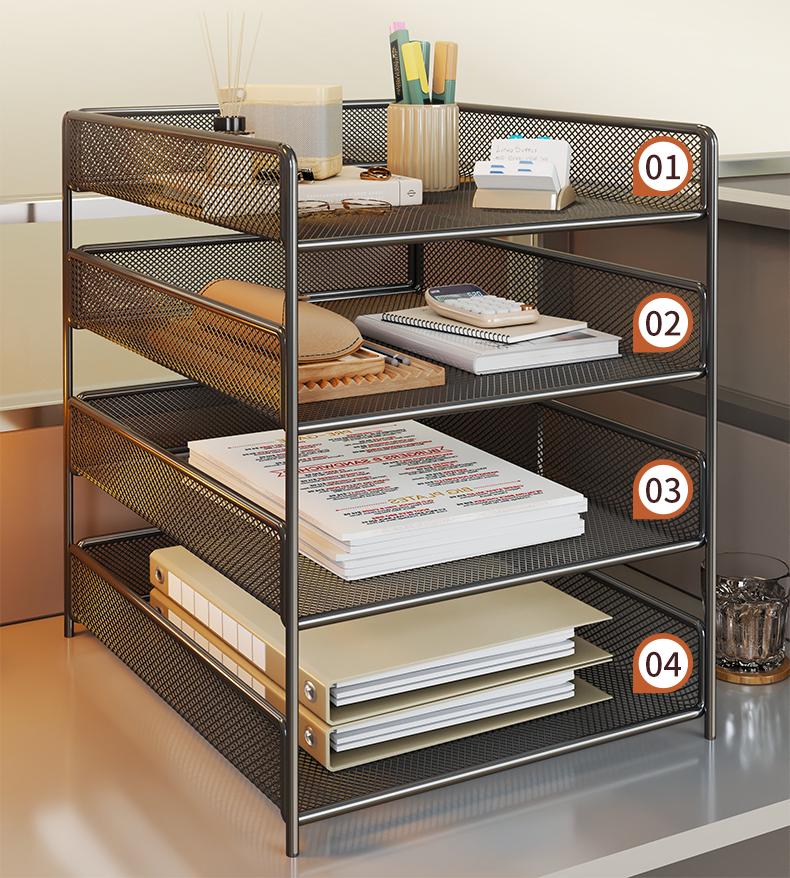 Multi-Functional Metal Document Rack - Large Capacity Office Storage Organizer