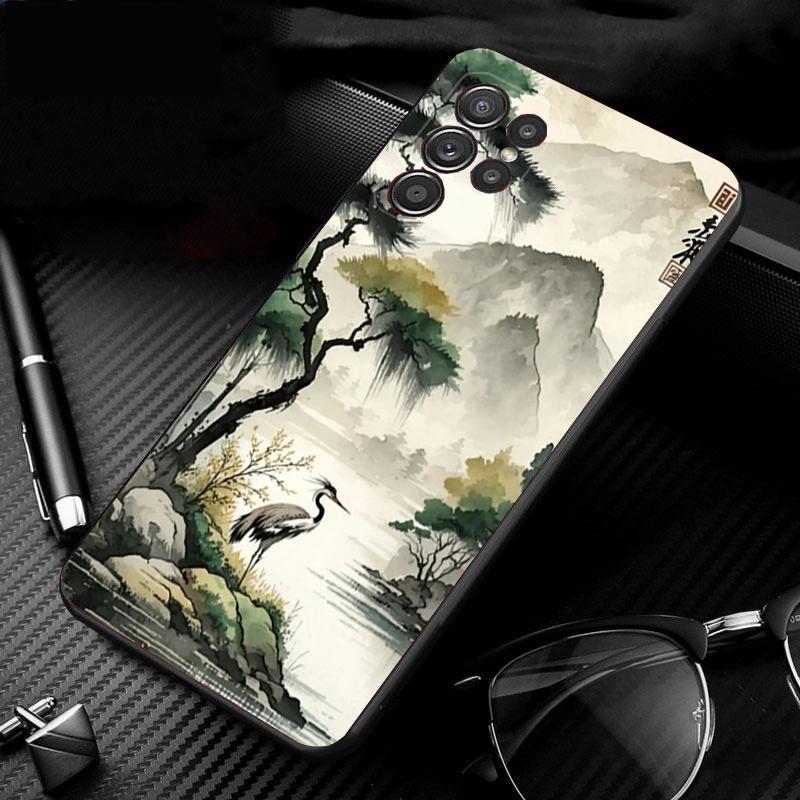 Japan Sceneary Cherry Flower Mountain Phone Case For Samsung S24 S23 S22 S21 S20 Ultra S20 S22 S21 S10E S20 FE S24 Plus Shell