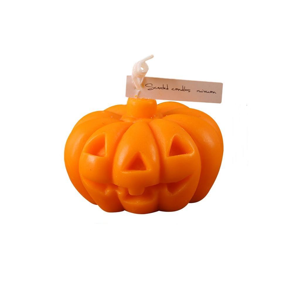 

Halloween Pumpkin Candle Orange Spooky Face Candles Holiday Party Home Decoration Indoor/Outdoor Lanterns