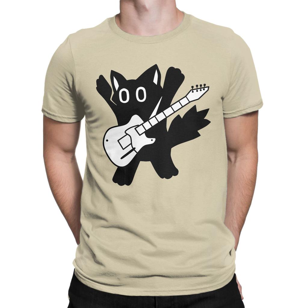 Funny  Cartoon Cat Group Printed T-Shirt for Men Crewneck Pure Cotton T Shirts  Short Sleeve Tees Party Clothing