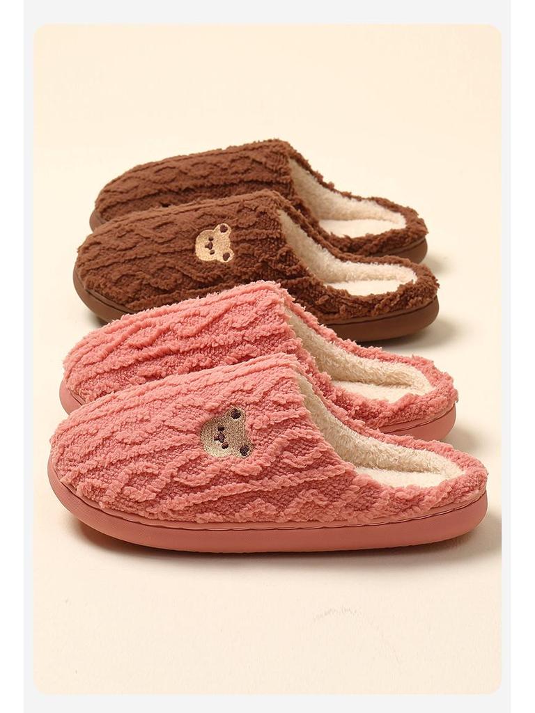 Warm Cartoon Cotton Slippers - Non-Slip Soft Sole for Women & Men, Perfect for Home This Autumn and Winter