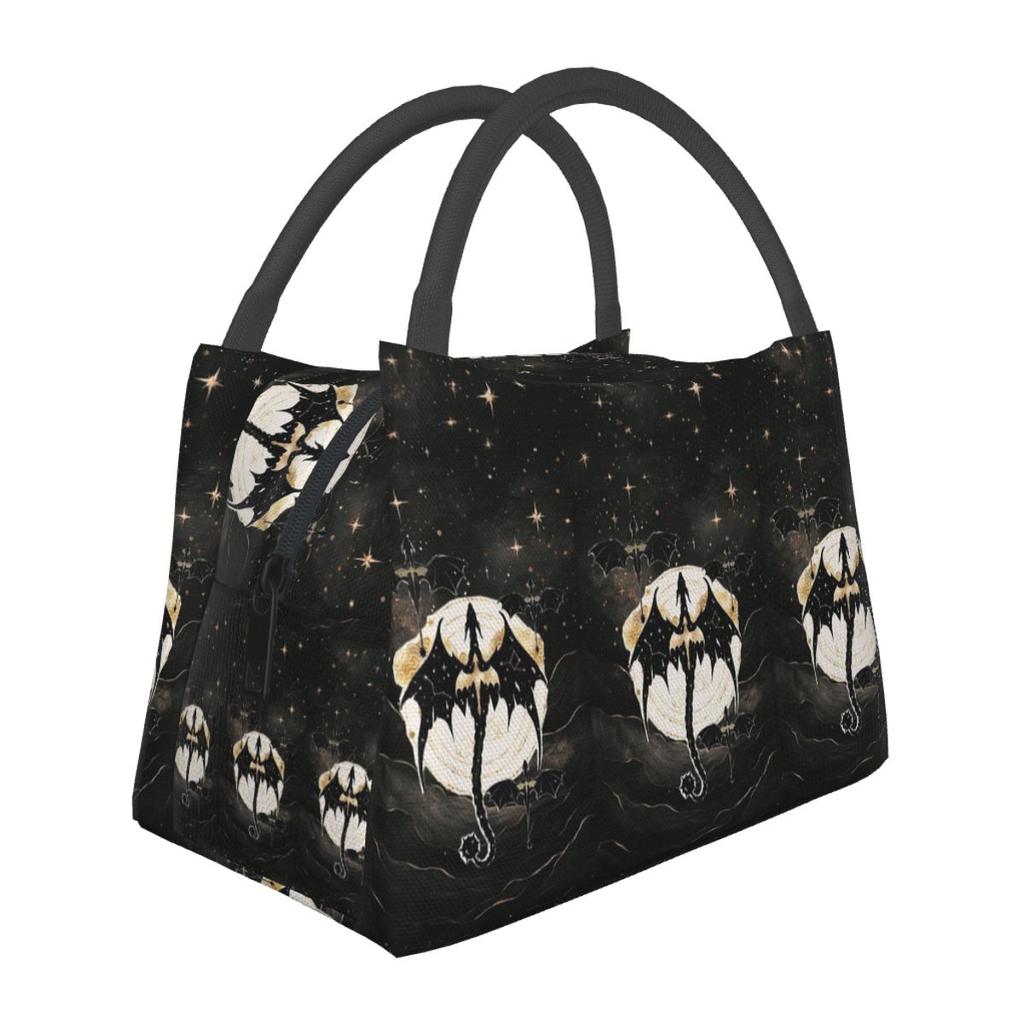 Fourth Wing Dragon Insulated Lunch Bag for Women Bento Storage Food Boxes Leakproof Container Cooler Thermal Lunch Box Tote