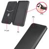 Dla LG Wing 5G Etui z Teksturą Włókna Węglowego, Poziome Flip, TPU + PC + Skóra PU z Miejscem na Karty