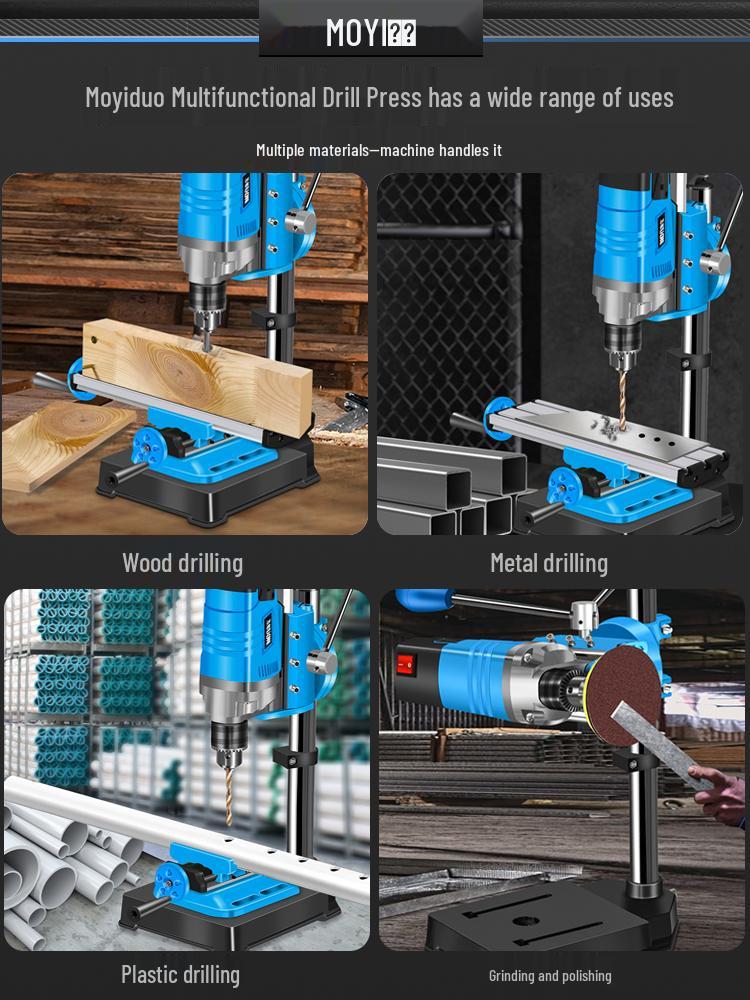 Compact 220V High-Power Bench Drill Press: Multifunctional High-Precision Rotary Milling Machine