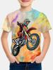 Chlapecké tričko s motorkářem 3D tištěné tričko pro chlapce 2-10 let Krátký rukáv Top pro miminka a děti Letní trendy Street Dětský top
