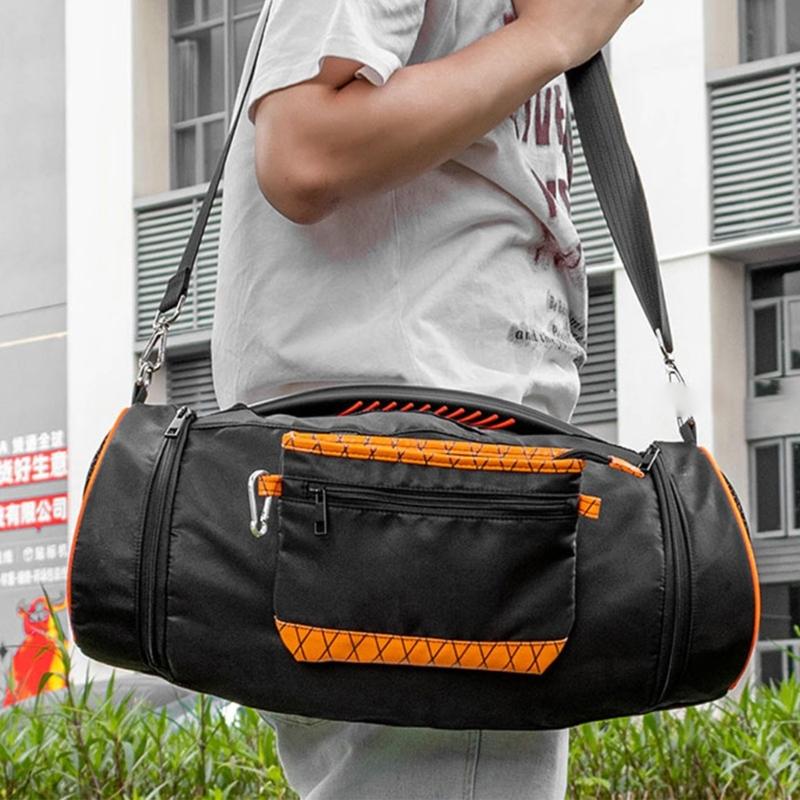 Portable Speaker Case for BOOMBOX 1/2/3 Mesh Fabric Storage Bag with Adjustable Shoulder Straps and Storage Pocket