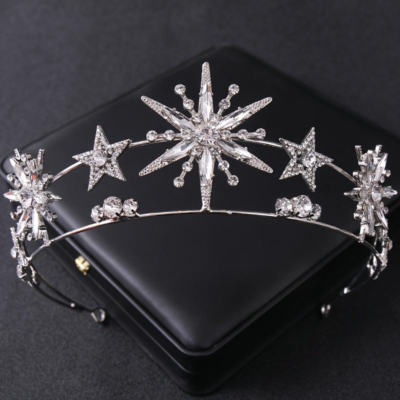 Silberne Kristall Diademe und Kronen Haarreif für Damen Party Braut Hochzeit Haarschmuck Schmuck Krone Diadem Haarreif Geschenk