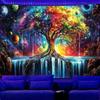 Arazzi Magici Albero che Brilla al Buio Arazzo a Reazione UV Decorazione Sfondo Appeso a Parete Camera da Letto Decorazione Festa