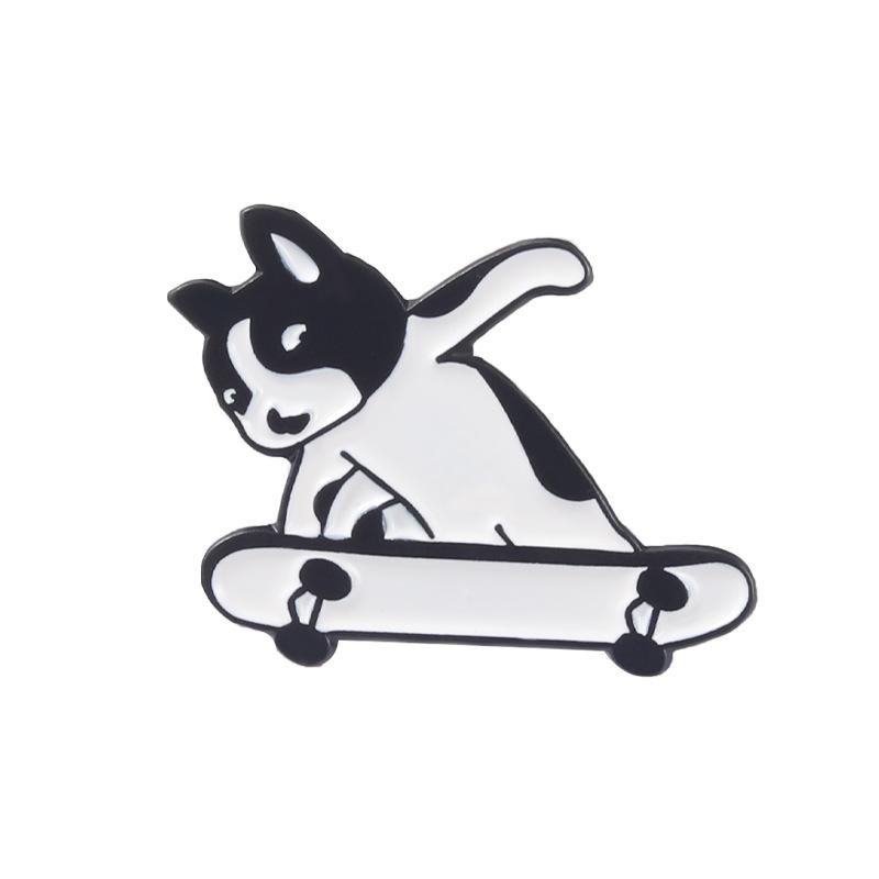Shar Pei Dog Skiing Enamel Pins Stamps Suitcase Air Balloon Alloy Brooch Badge Fashion Jewelry Gift