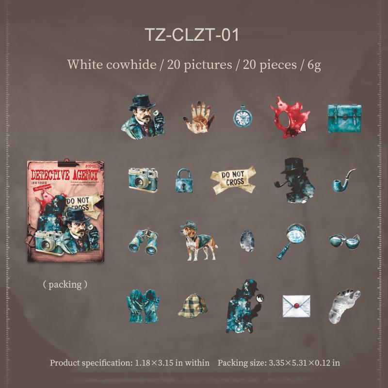 Charlie Detective Agency Series Vintage Character Landscape Sticker Creative DIY Journal Material Collage Scrapbook Stationery