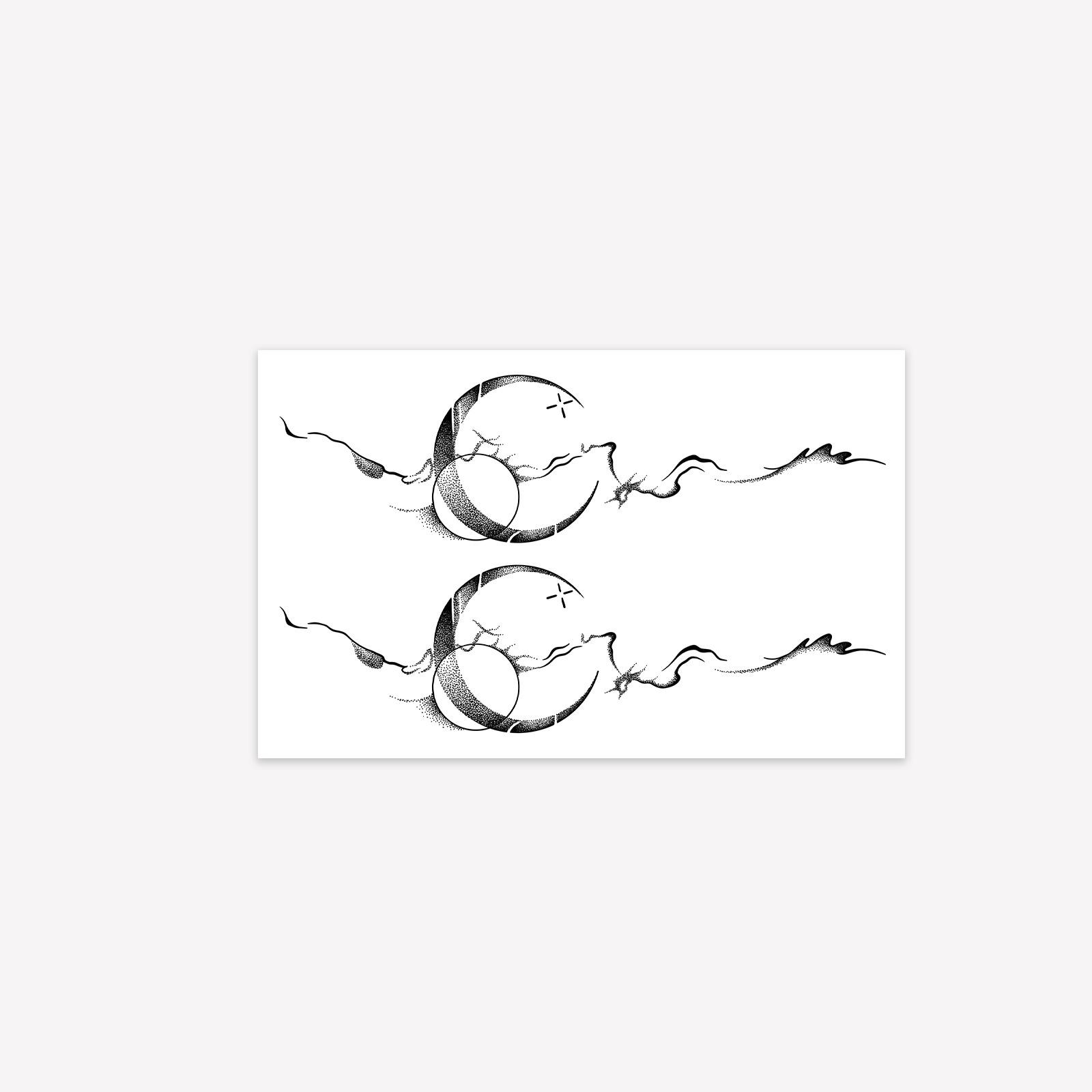

Moon Clouds Tattoo Stickers High Sense Spice Girls Domineering Personality Clavicle Tattoo Stickers 19*12