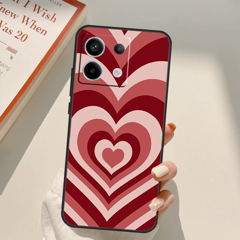 Latte Love Tunnel Brown Heart Funda For Xiaomi Redmi Note 13 10 11 12 14 15 Pro Plus Case For Redmi 15 15C 13C 12C 10C 14C