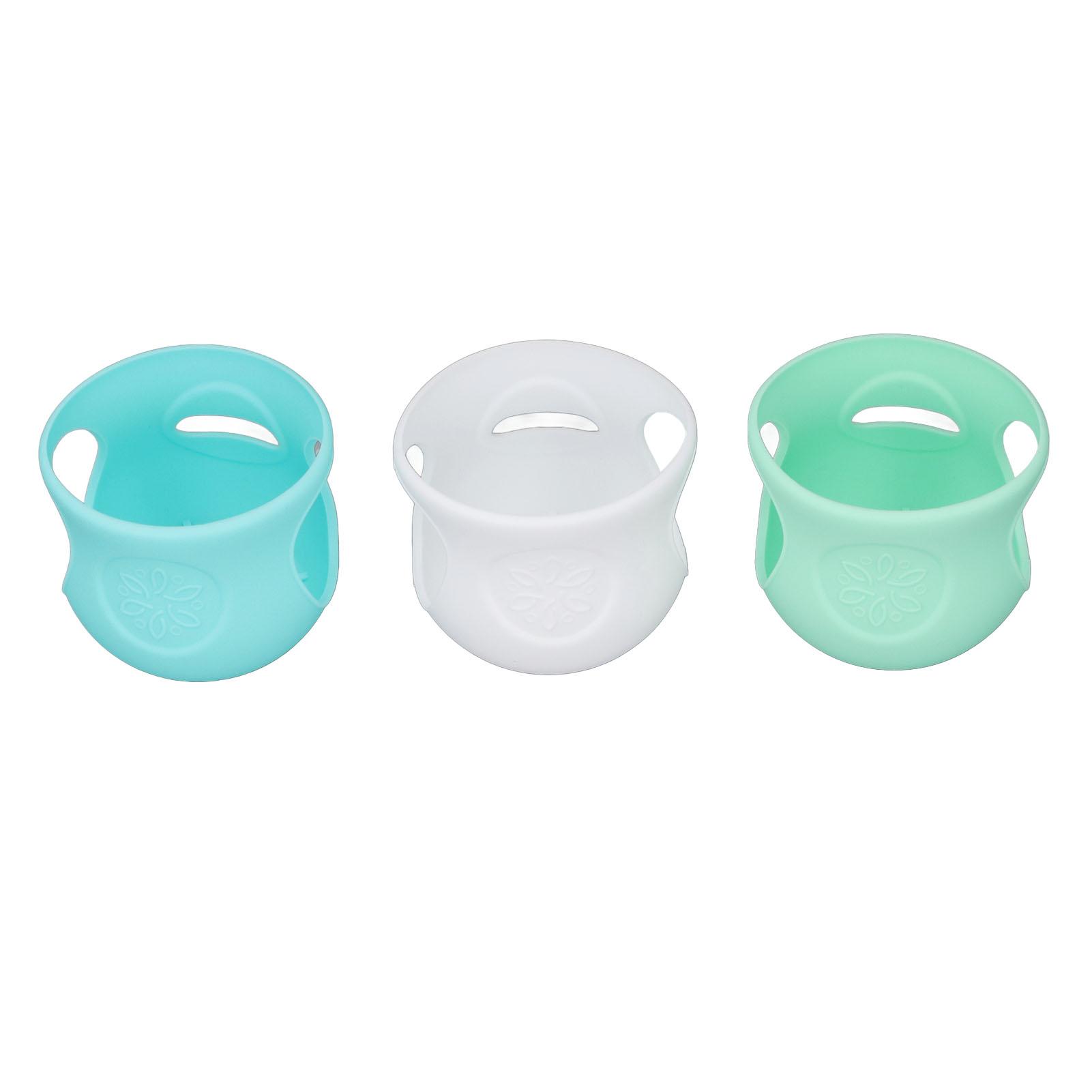 3pcs Glass Baby Bottles Cover Anti Scalding Food Grade Silicone Dishwasher Safe Anti Fall Infant Bottles Cover for 4 Oz Bottles