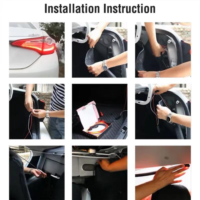 90cm 100cm Universal Car High Mount Brake Light Strip Red LED Warning Signal Light Auto Safety Styling Accessories