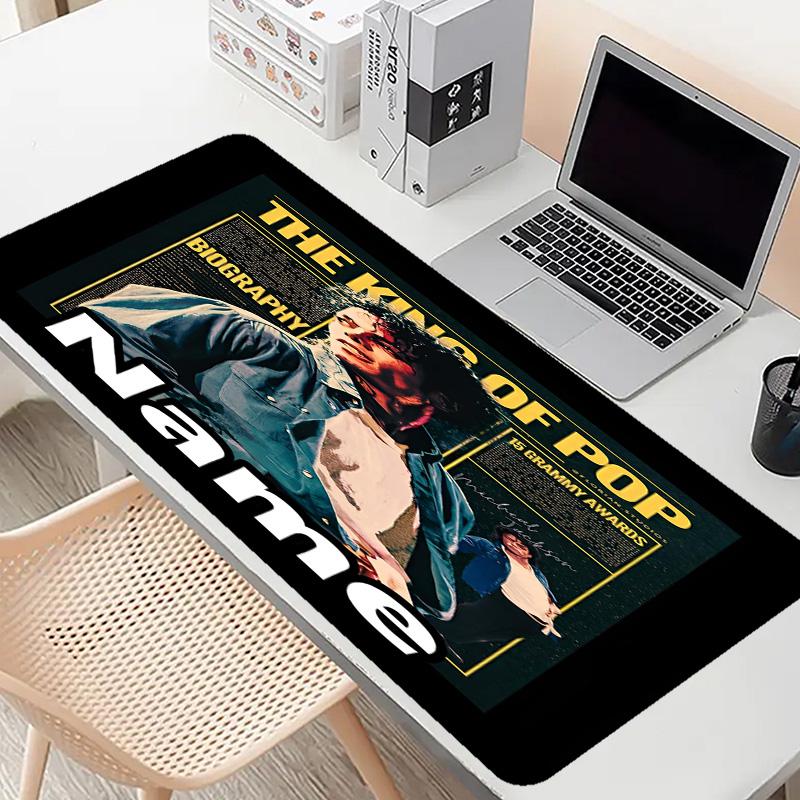 Personalizovaná podložka pod myš s motivem Michaela Jacksona a vlastním jménem, Podložka na stůl pro notebook PC, Dekorativní podložka na stůl pro domácnost, Podložka pod klávesnici, Dárek