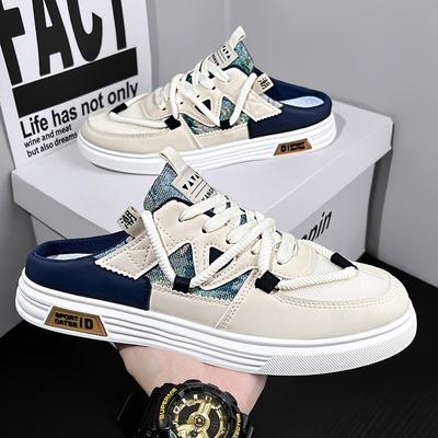 2025Nuove Scarpe da Uomo Estive Traspiranti in Tela Scarpe Casual Mezza Pantofola da Uomo Sneakers Comode Slip-On Mocassini da Uomo Tenis