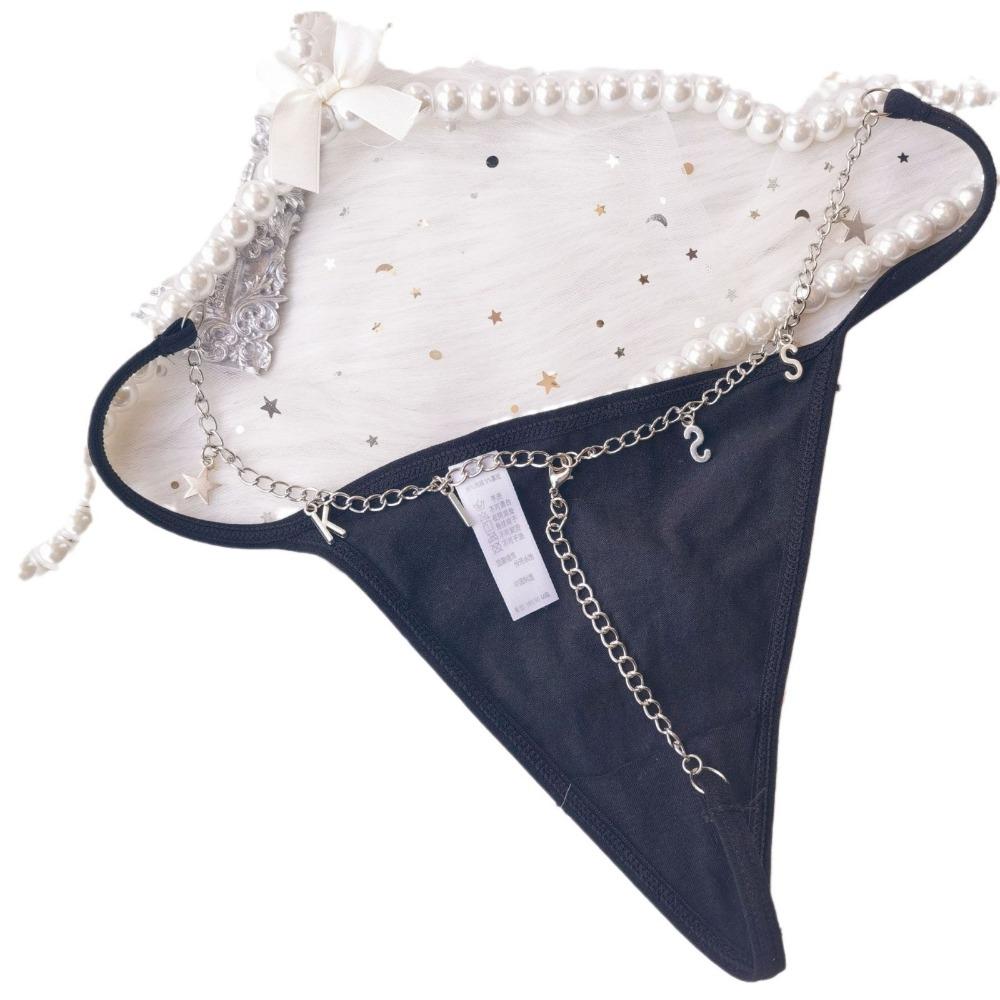 Domila, europäische und amerikanische Quellen, wilder Metallbuchstabenanhänger, sexy Unterwäsche, Damen-Taillenkette, Tanga, Versuchung N010