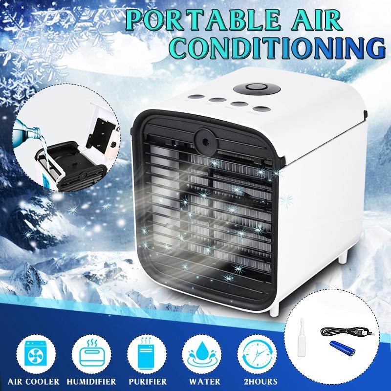 Portable Mini Air Conditioner Fan 3 Gear Speed with 18650 Battery Desktop Air Conditioning Cooler Home Office Desk