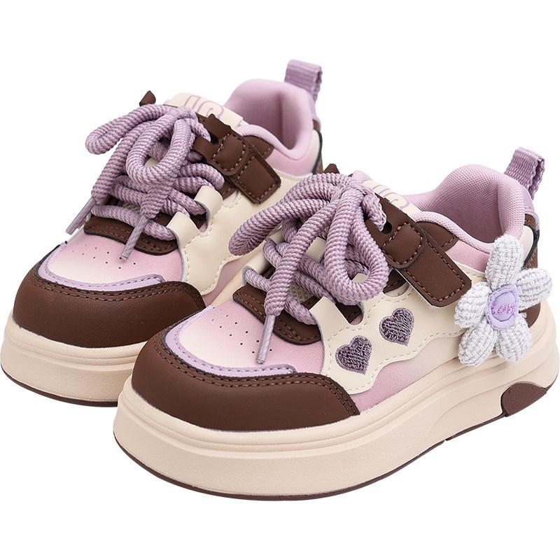 2026 Spring/Autumn Girls' Stylish Low-Top Skate Shoes – Cute, Soft Sole Casual Footwear for Little Girls