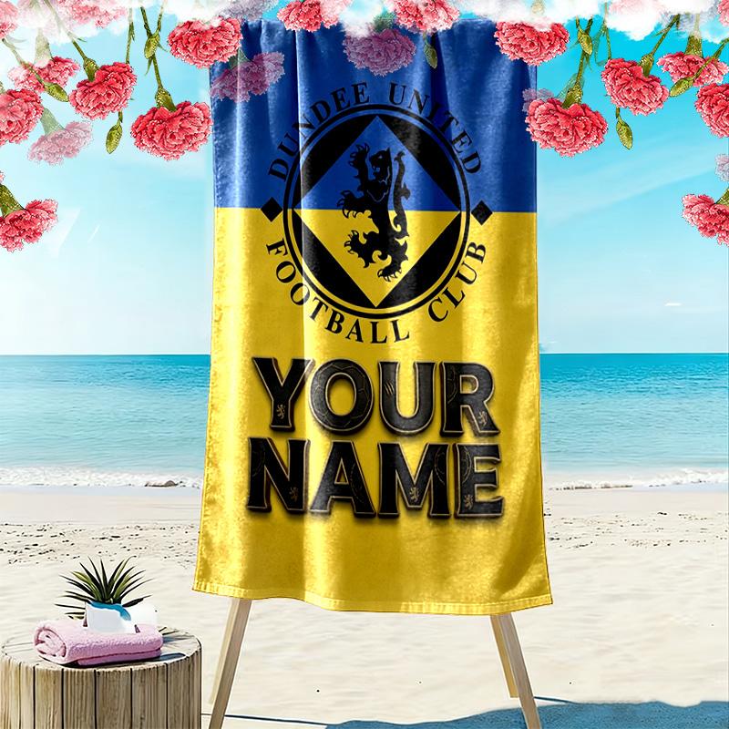Name Custom Dundee United FC Print Beach Towel, Large Soft Quick Dry Towel for Beach Camping Swimming