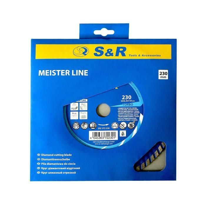 Disque Diamant - S&amp;R - 230 mm - Turbo - Coupe à Sec et Humide - Acier de Haute Qualité