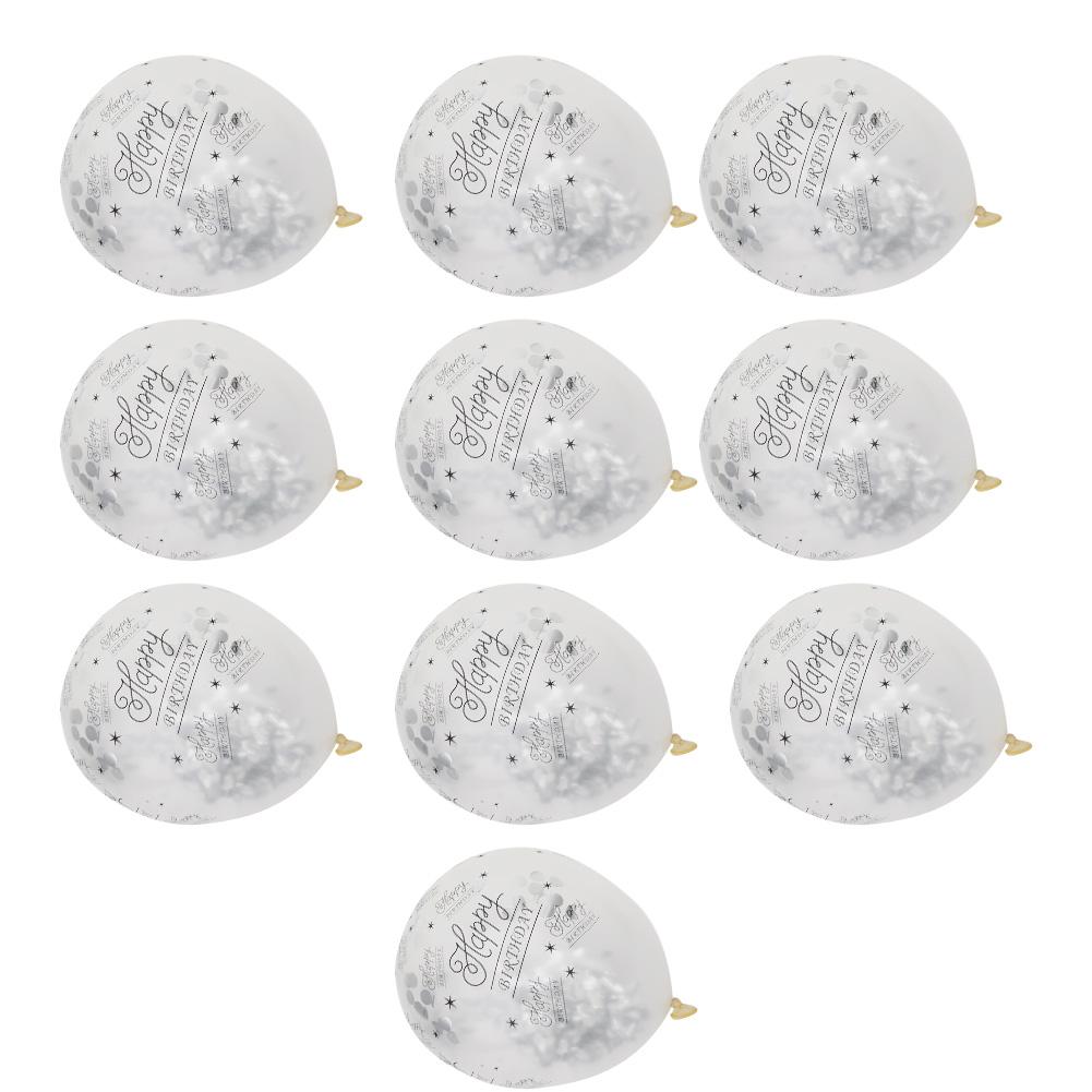10Pcs Latex Transparent Balloon with   Words for Birthday Party Wedding Anniversary Decorate