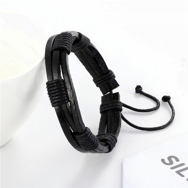 Color Woven Leather Trend Bracelet, Simple Style Men And Women Couple Bracelet, Personalized Versatile Student Hand Rope