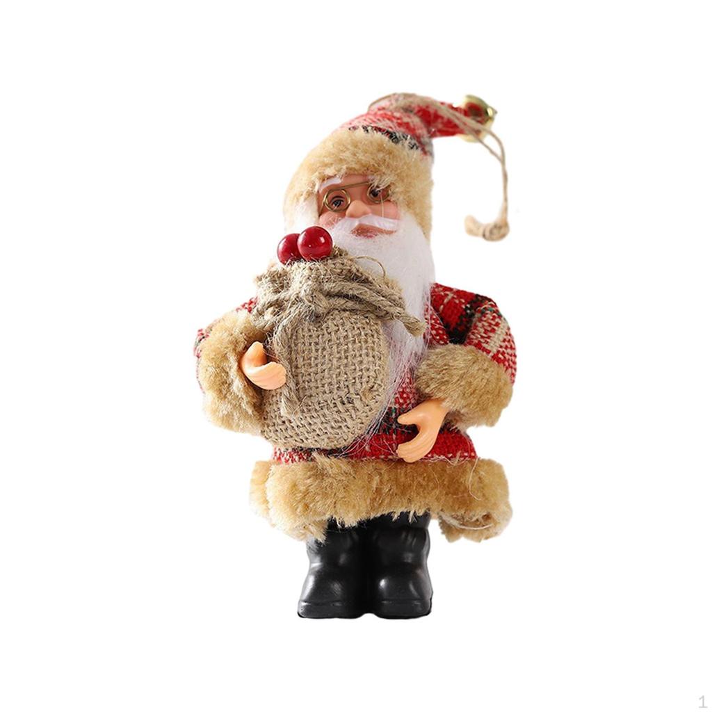 Christmas Hanging Decoration, 7.5 Inch High Santa Claus Doll, Vivid Appearance with Lanyard, Home