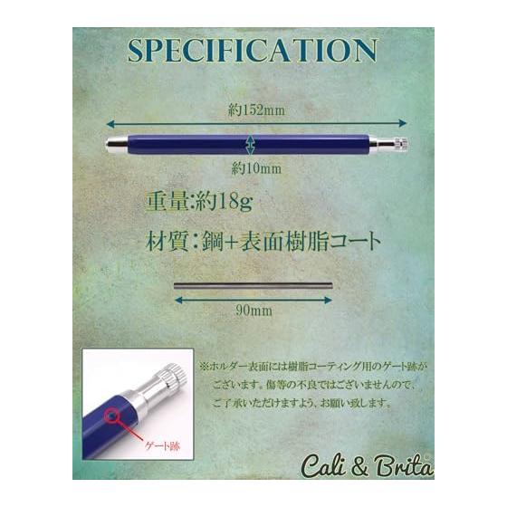 Cali&Brita Metal Mechanical Pencil, 4mm Lead, for Mark Sheets, Drawing, Architecture, with 8 Refills and Case
