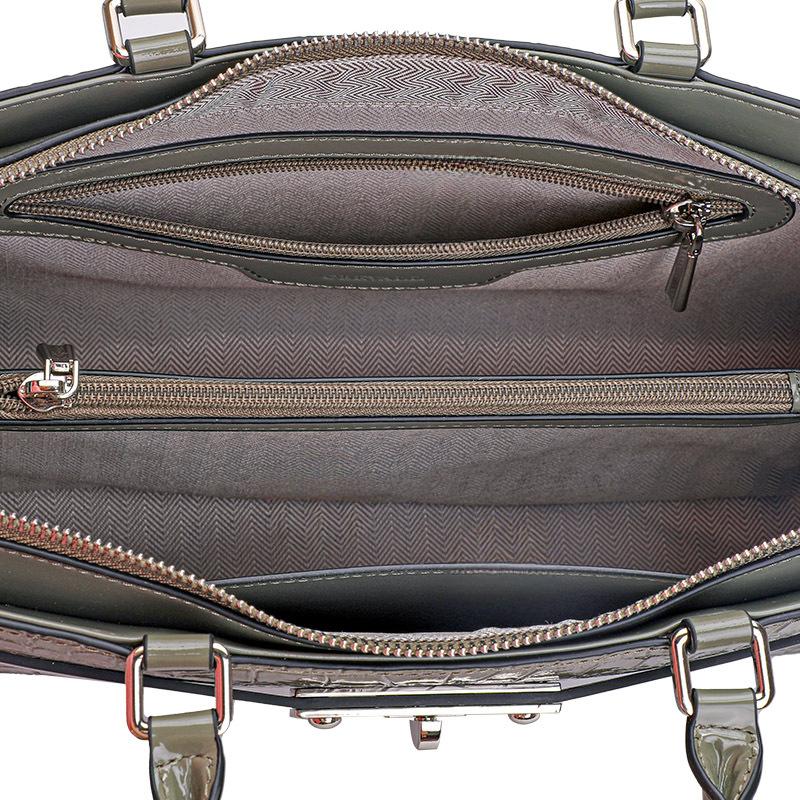 Jurgent Leather Crocodile Pattern Cowhide Pig Nose Chain Bag Holding One-shoulder Crossbody Bag