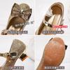 Girls Glitter Bow High Heel Princess Shoes Kids Party Crystal Performance Dress