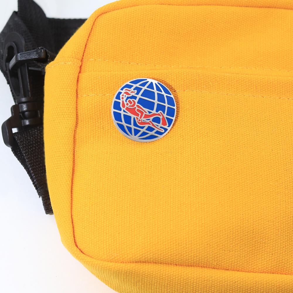 PADI Enamel Brooch: Red Diver & Blue Earth Scuba Diving Badge for Backpack