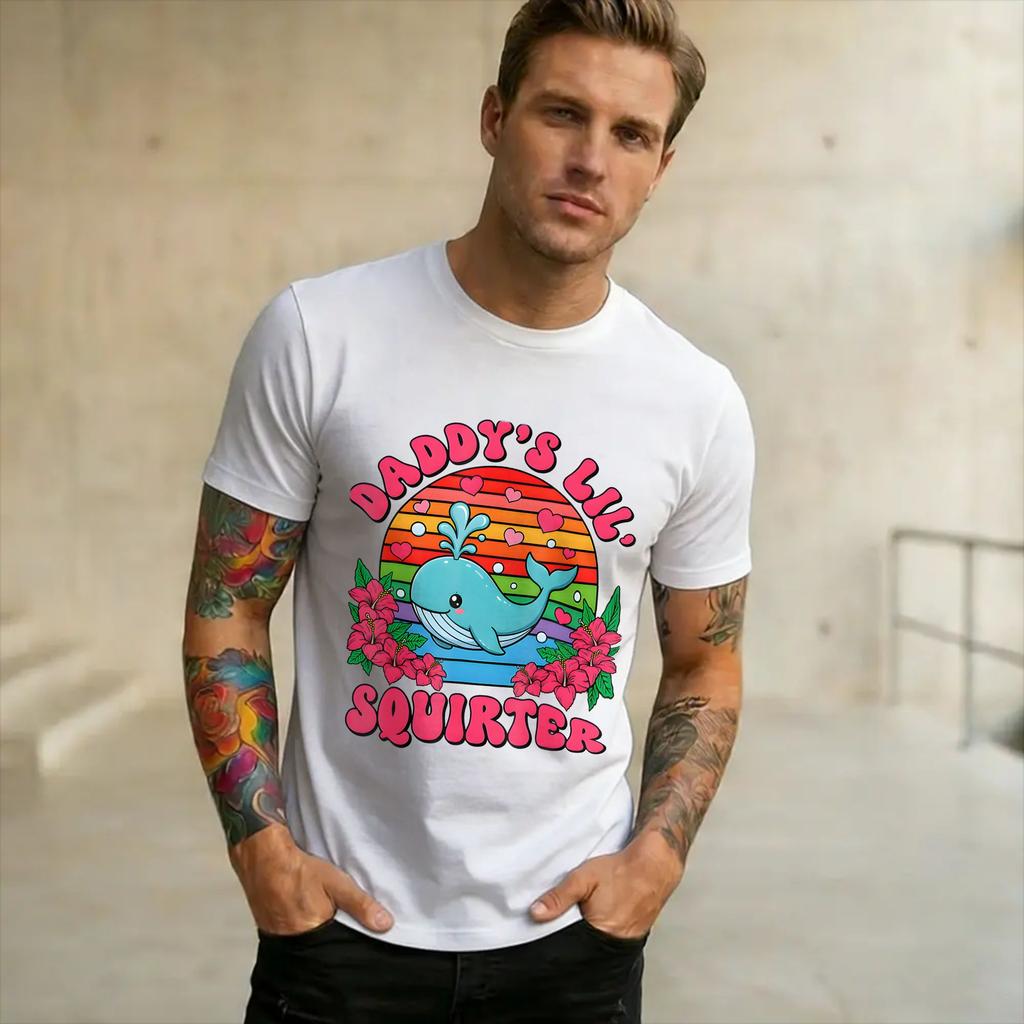 Unisex Unisex Inappropriate Funny Daddys Lil Squirter Embarrassing T Shirt 100 Cotton Graphic Print Tee Shirts Clothing Outfits