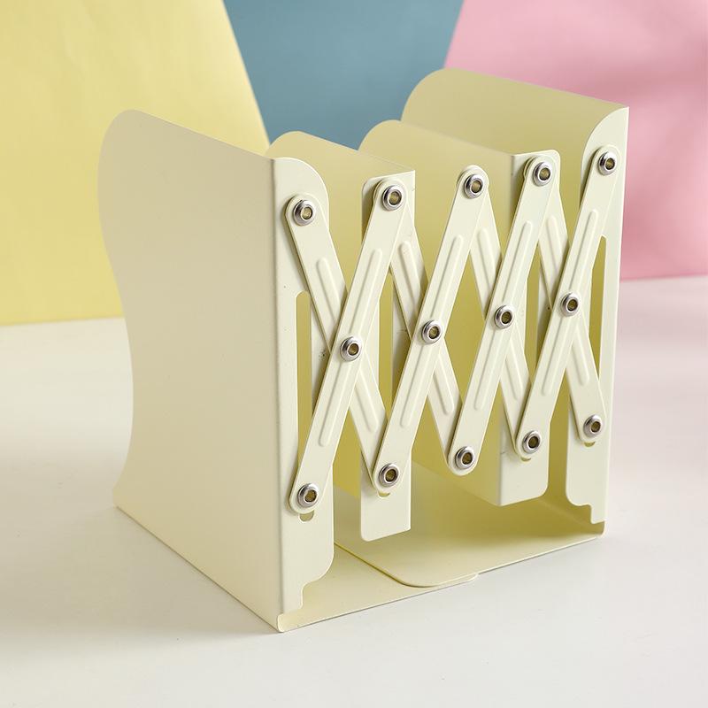 Kaba Bear Retractable Book Stand - Simple Iron Desktop Bookshelf with Macaron Colors