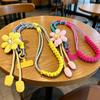 1Pcs Cute Flower Decor Adjustable Phone Lanyard Durable Braided Strap For Daily Outing Shopping Travel Anti Lost Accessory