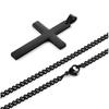 Collar de cadena con colgante de cruz de acero inoxidable para hombres y mujeres, joyería de regalo