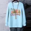 Ladies' Christmas Printed Round Neck Long Sleeved T-shirt Sweatshirt Top