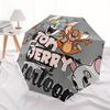 Tom Jerry Auto Open/close, 8-Rib Iron Frame, Compact Folding Umbrella All-Season  0808098