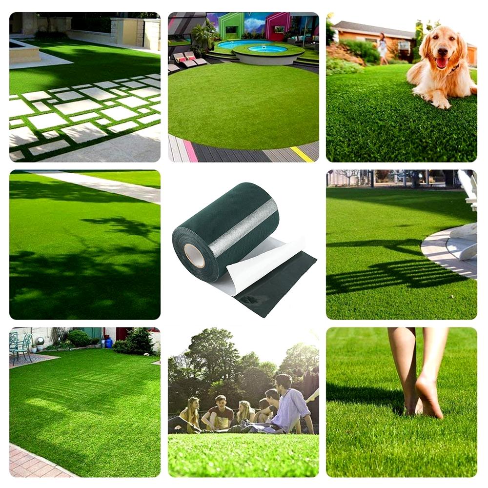 10M Kunstrasen-Nahtband für Rasen, kleberfreies Gartenrasen-Grünband, synthetischer Rasen, Grasteppich, festes Verbindungsband