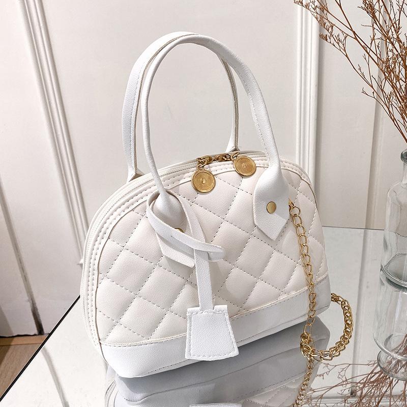 Chain Simple Small Bag Autumn and Winter New Fashion Diamond Shell Bag Contrasting Color Women's Handbag Shoulder Bag
