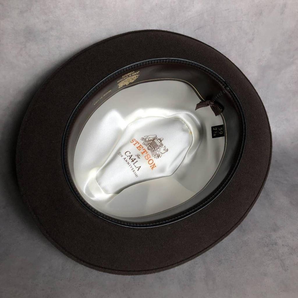 Used PQ229STETSON / CA4LA : 15th Anniversary Folded Felt Hat59cmBrown Stetson Casilla 15th Anniversary