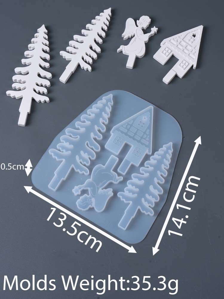 

Christmas Tree Angel Elk Santa Claus Candlestick Mold DIY Star Design Candle Holder Casting Molds Plaster Resin Crafts Making
