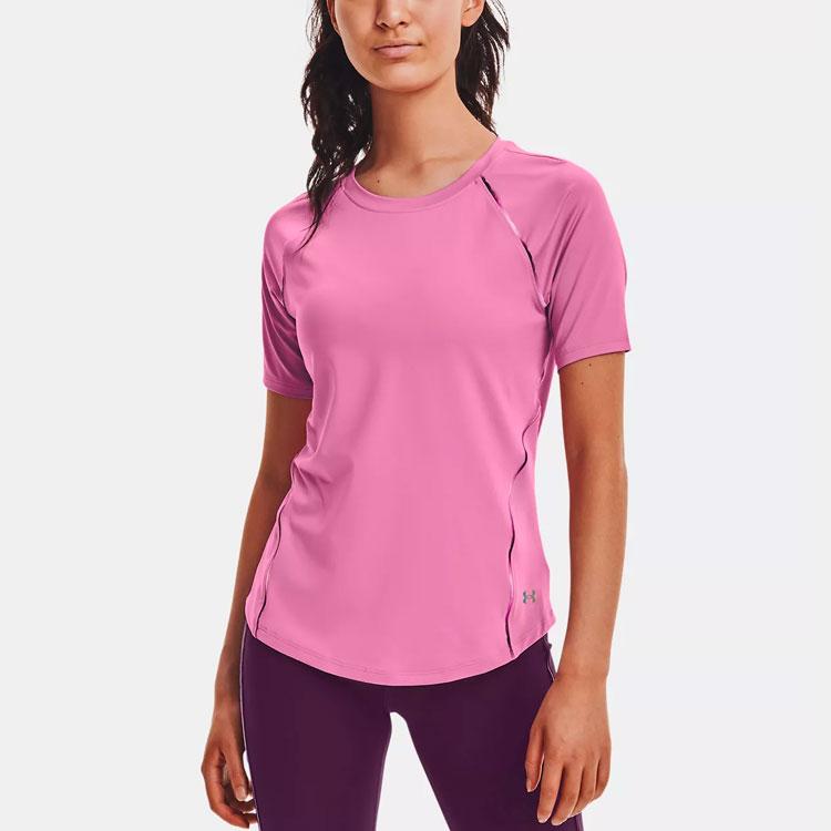 Under Armour Casual Breathable Training Sports T-Shirt Women Tops Pink 1360852-680