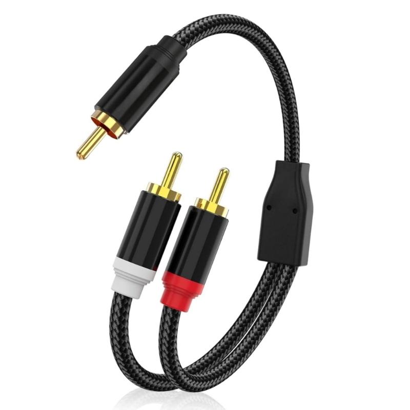 

2 in 1 Auditory Splitter Cable With Gold Connectors and Braided Nylon Shielded Auditory Cord 30cm