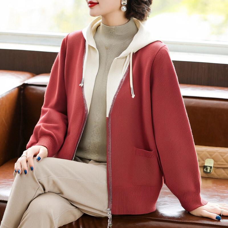 

Женская повседневная вязаная куртка с капюшоном QianLian на осень/зиму XL