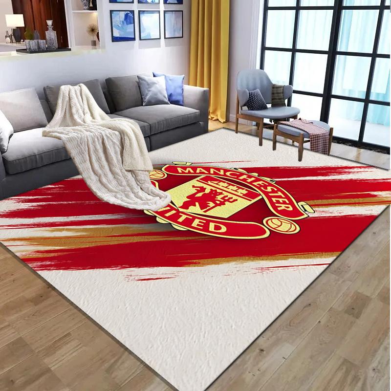 Manchester United F.C Pattern Rug, Indoor/Outdoor Mat, for Picnic, Gameroom, Bedroom, Office, Living Room, Home Decor Carpet, Birthday Gift