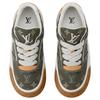 Tilted Cow Leather Low Top Skateboard Shoes Men's Khaki Green 1AJAM1