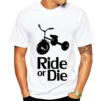 Dreirad Ride or Die Herren T-Shirt Erwachsenen Shirt S3Xl Bedrucktes T-Shirt Herren Kurzarm O-Ausschnitt T-Shirts Sommer Streetwear Top
