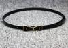 Sweet Bow Buckle Thin Belt Women's Patent Leather Belt - Fashion Long Dress Accessory Belts for Women